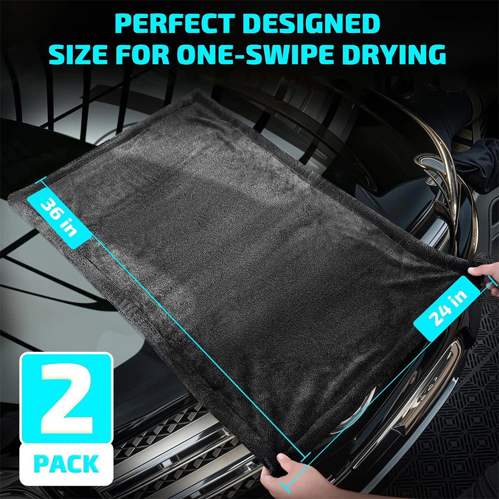 AUTOBRIGHT Microfiber 60*90Cm 1300Gsm One Wipe Drying Towel Car Wash Cloth Premium Cloth Thicken Soft Professional Car Cleaning