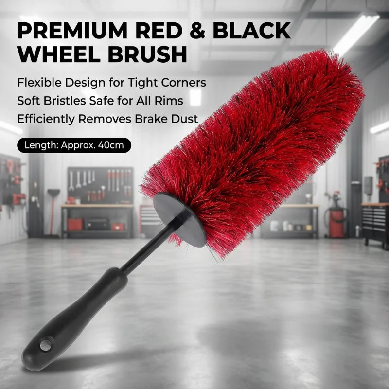 45Cm Soft Car Wheel Wash Brush - Multifunction Non-Scratch Tire Cleaning Rim Brush for Auto Care Detailing and Washing