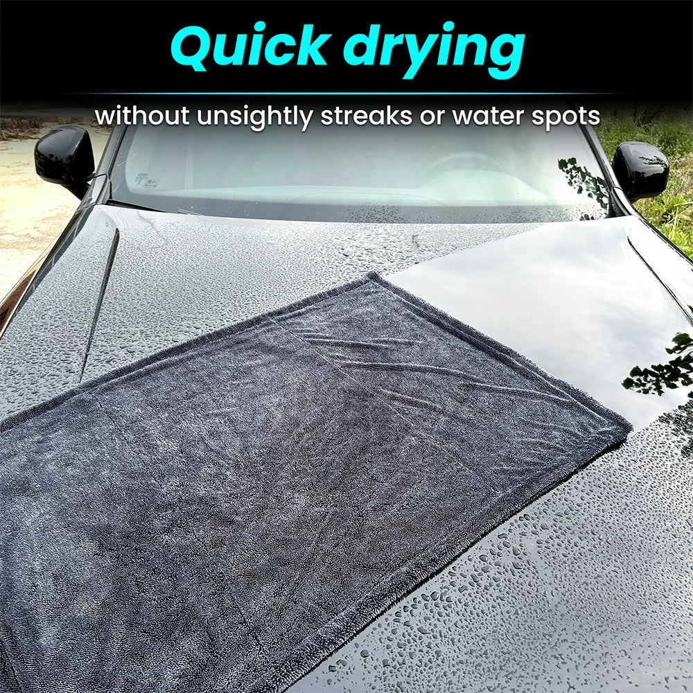 AUTOBRIGHT Microfiber 60*90Cm 1300Gsm One Wipe Drying Towel Car Wash Cloth Premium Cloth Thicken Soft Professional Car Cleaning